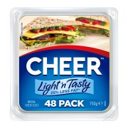 LIGHT & TASTY CHEDDAR CHEESE SLICES 750GM