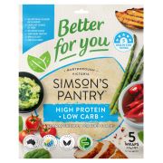 BETTER FOR YOU HIGH PROTEIN LOW CARB WRAPS 5 PACK 225GM