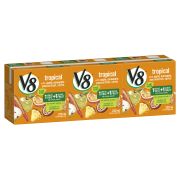 V8 JUICE FRUIT AND VEGETABLE TROPICAL 3 PACK 3X250ML