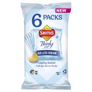 THINLY LIGHTLY SALTED POTATO CHIPS 6 PACK 114GM