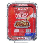 ALFOIL ROASTING AND BBQ TRAY WITH WIRE HANDLES MEDIUM 1PK