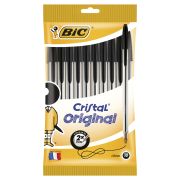 CRISTAL PEN BLACK POUCH 10PK