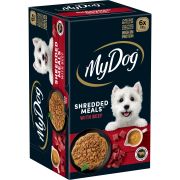 BEEF SHREDDED WET DOG FOOD 6X100GM