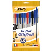 CRISTAL PEN ASSORTED POUCH 10PK