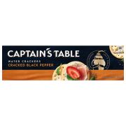 CAPTAINS TABLE CRACKED PEPPER WATER CRACKERS 125GM