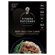 BEEF CHILLI CON CARNE WITH BROWN RICE & GREEN BEANS 350GM
