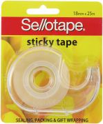 STICKY TAPE WITH DISPENSER 18MM X 25M 1EA