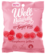 99% SUGAR FREE RASPBERRY GUMMY JELLIES 90GM