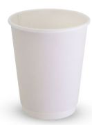 WHITE SMOOTH DOUBLE WALL COFFEE CUP 12OZ 25S