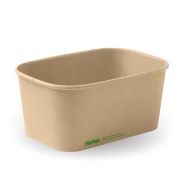 BROWN RECTANGLE PLA LINED CONTAINER 1000ML 50S
