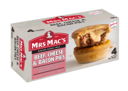 BEEF CHEESE & BACON PIE 4 PACK 700GM