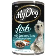 FISH SARDINE TUNA WITH SPRINGE VEGETABLES WET DOG FOOD 400GM