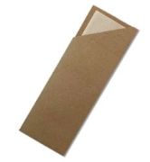 KRAFT CUTLERY POUCH WITH BAMBOO NAPKIN 100S