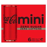 NO SUGAR ZERO CAFFEINE SOFT DRINK CANS 6X250ML