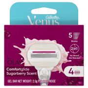 VENUS COMFORT GLIDE WITH OLAY SUGARBERRY SHAVING CARTRIDGE 4PK