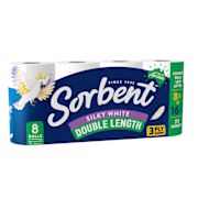 TOILET TISSUE DOUBLE LENGTH WHITE 8S