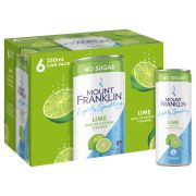 LIGHTLY SPARKLING FLAVOURS WATER LIME CANS 6X250ML