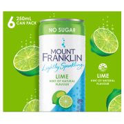 LIGHTLY SPARKLING FLAVOURS WATER LIME CANS 6X250ML