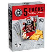 CHEESE & SWEET CHILLI DELI STYLE CRACKERS 5 PACK 130GM