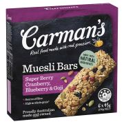 SUPER BERRY CRANBERRY, GOJI & BLUEBERRY MUESLI BARS 270GM