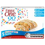 90 CALORIE 5 BIRTHDAY CAKE SQUARES 120GM