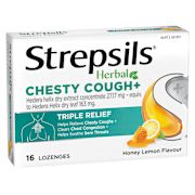 HERBAL CHESTY COUGH+ LOZENGES HONEY LEMON 16S