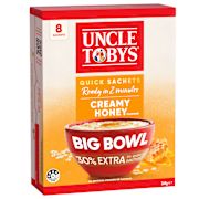 QUICK OATS BIG BOWL CREAMY HONEY BREAKFAST CEREAL 8PK