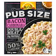 PUB SIZE DINNER BACON CARBONARA DOUBLE MEAT 500GM