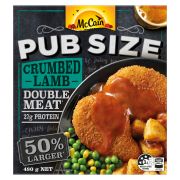 PUB SIZE DINNER CRUMBED LAMB DOUBLE MEAT 480GM