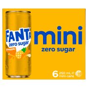 ZERO PINEAPPLE FLAVOUR SOFT DRINK CANS 6X250ML