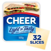 LIGHT & TASTY CHEDDAR CHEESE SLICES 500GM