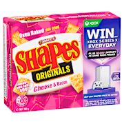 SHAPES SNACKS CHEESE AND BACON 180GM