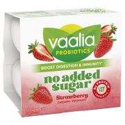 NO ADDED SUGAR STRAWBERRY YOGHURT 4X150GM