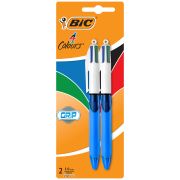 4 COLOUR GRIP MED BALLPEN 2PK