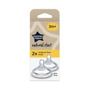 NATURAL START BABY BOTTLE TEATS MEDIUM FLOW 3+ MONTHS 2PK