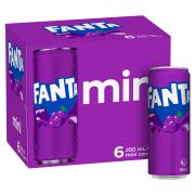 GRAPE FLAVOUR SOFT DRINK CANS 6X250ML