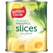 AUSTRALIAN PINEAPPLE SLICES IN JUICE 3KG