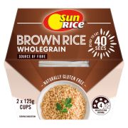 BROWN LONG GRAIN RICE CUP 2 PACK 250GM