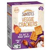 SWEET POTATO SEA SALT & ROAST GARLIC VEGGIE CRACKERS 110GM