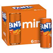 ORANGE SOFT DRINK CANS 6X250ML