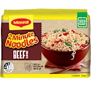 BEEF 2 MINUTE NOODLES 5 PACK 74GM