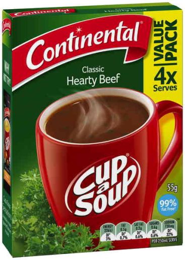 HEARTY BEEF CUP-A-SOUP 4 SERVES 55GM