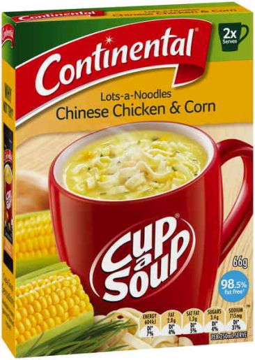 CHINESE CHICKEN & CORN LOTS-A-NOODLES SOUP 2 SERVES 66GM