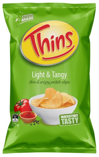 LIGHT AND TANGY POTATO CHIPS 175GM