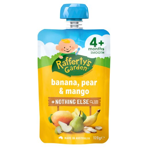 4 MONTHS+ PEAR AND MANGO BABY FOOD 120GM