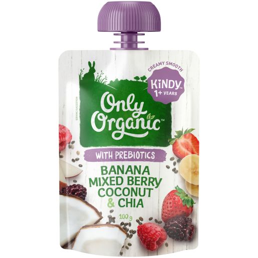 BANANA MIXED BERRY COCONUT & CHIA BABY FOOD 100GM