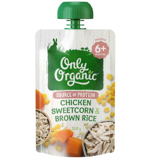 CHICKEN SWEETCORN & BROWN RICE BABY FOOD 120GM