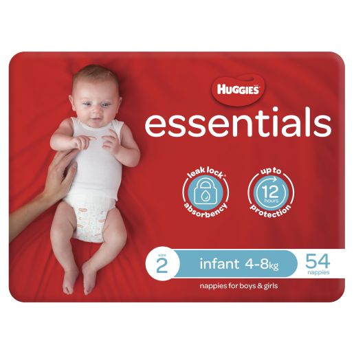 ESSENTIAL INFANT SIZE 2 NAPPIES 54S
