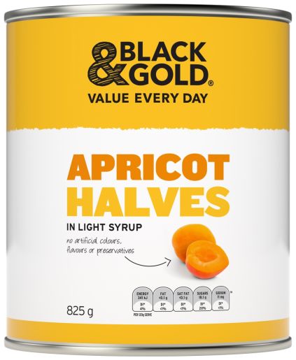 APRICOT HALVES IN SYRUP 825GM