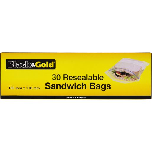 SANDWICH BAGS RESEALABLE 30S
